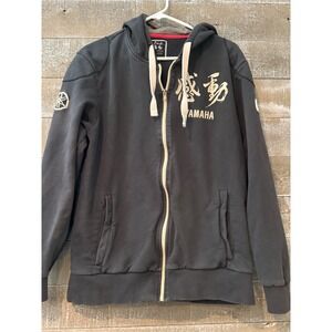 Yamaha Kando Zip Up Hoodie Mens XL Charcoal Grey